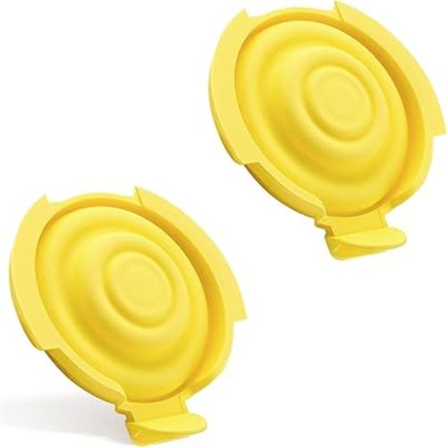 Generic Membrane Compatible with Medela Pump Parts, 2-Pack BPA Free Silicone Membranes Compatible with PersonalFit Flex connectors, Yellow