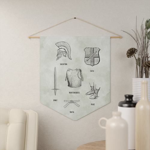 Full Armor of God Pennant | Ephesians 6:13-17, Bible Banner, Armor of God, Christian Nursery Pennant | Minimalist