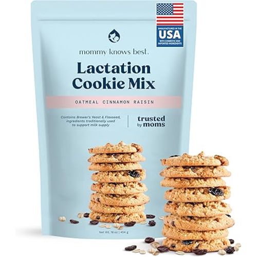 Lactation Cookies Mix - Oatmeal Breastfeeding Cookie Supplement Support for Breast Milk Supply Increase (Cinnamon Raisin, 1 Pound (Pack of 1))