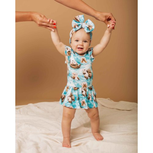 My Otter Half Cap Sleeve Ruffle Dress