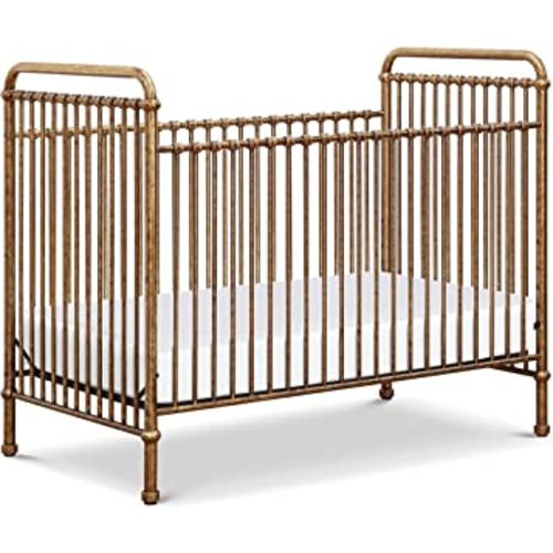 NAMESAKE Abigail 3-in-1 Convertible Baby Crib (Gold) - GREENGUARD Gold Certified - Convertible Crib to Toddler Bed and Daybed - Baby Bed w/ 4 Adjustable Heights - Vintage Baby Crib Convertible