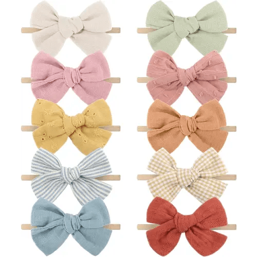 Baby Girl Headbands with Bows Soft Nylon Newborn Toddler Hairbands Handmade Baby Hair Accessories for Infant Girls Kids