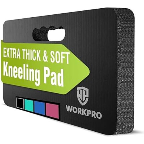 WORKPRO Extra Thick Kneeling Pad, Soft Foam Cushioning for Knee, Large Foam Kneeler Mat for Gardening, Bathing Baby, Workout Supplies, 17.5 x 11 x 1.5 in, Black
