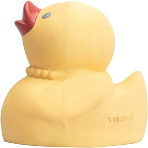 Tara The Duck Baby Teether, Rattle & Bath Toy – 3.1 in Organic Natural Rubber Duck | Classic Infant Bath Toy with Gentle Rattle & Teething Relief | Non-Toxic, BPA-Free Newborn Sensory Toy (0+ Months)