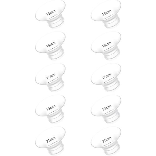 10PC Flange Insert 13/15/17/19/21mm*2 Compatible with eufy S1 Pro/S1/E20/E10 Wearable Pump, for Momcozy/Spectra/Medela/Elvie/Lansinoh/Paruu with 24mm Flange/Shield Pump