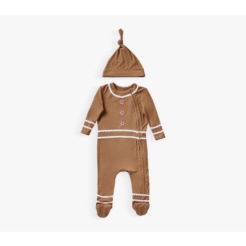 Gingerbread Bamboo Viscose Baby Pajama