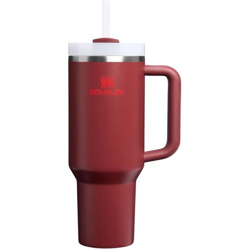 Stanley Quencher H2.0 Tumbler with Handle and Straw 40 oz | Flowstate 3-Position Lid | Cup Holder Compatible for Travel | Insulated Stainless Steel Cup | BPA-Free | Cranberry