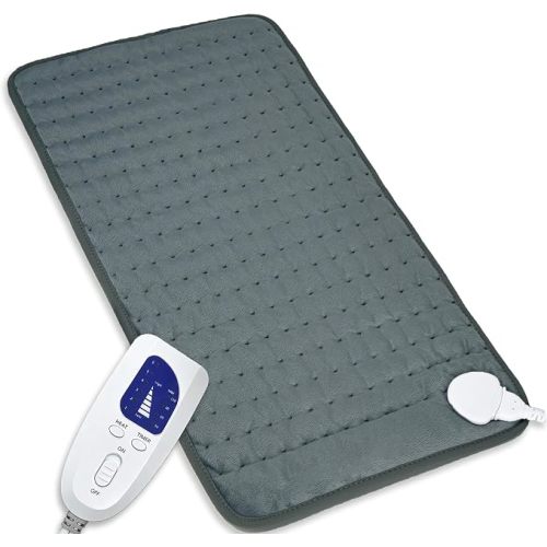 12"x24" Heating pad, Electric Heat Pad 6 Heating &4 Timer Setting | Heating Pad for Neck and Shoulders and Back Auto Shut Off, Dry/Moist Heat & Machine Washable,Home Office Use，Dark Gray