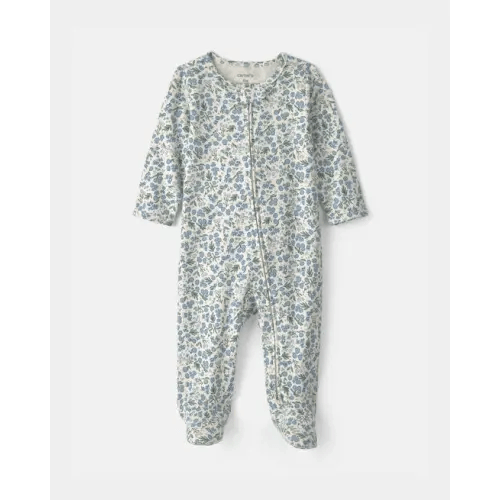 100% Cotton Sleep & Play Pajamas - Blue/Ivory | Carter's