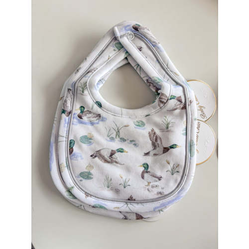 Baby Club Chic Mallard Ducks Bib w/Piping Trim