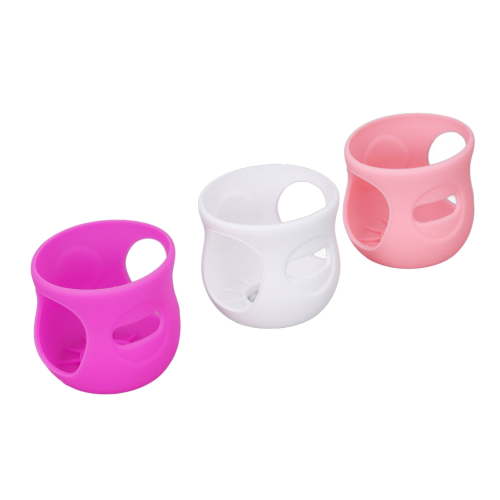YAHHU 3pcs Glass Baby Bottle Silicone Sleeve Cover, Anti-Scalding Anti-Fall Infant Bottle Protector for 4 Oz, White/Pink/Purple (2.76 in / 7 cm)