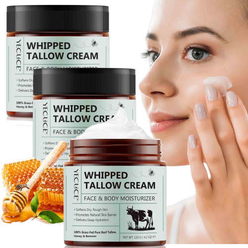 3 Pack Whipped Tallow Balm for Skin Care, Delivers Deep Hydration, Natural, for Sensitive Skin
