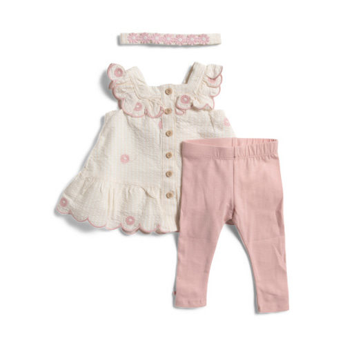 Newborn Girls 2pc Floral Embroidered Seersucker Top And Leggings Set | Kids & Baby | T.J.Maxx