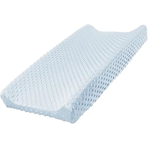 iEvolve Changing Pad Cover Ultra Soft Minky Dots Changing Table Cover Breathable Changing Table Sheet Diaper Changing Pad Cover for Baby Boys Girls (Babyblue)