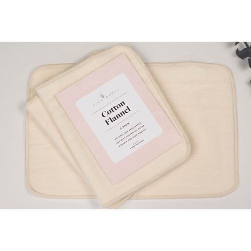 Organic Cotton Flannel Cloth for Castor Oil Pack: Unbleached, Reusable (3 Pack)