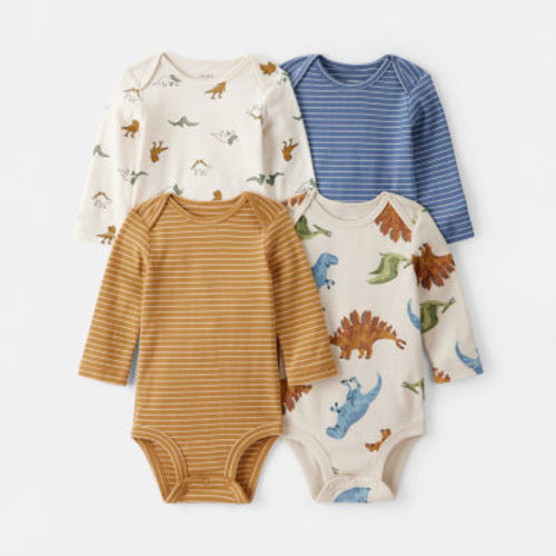 Carter's Baby Boys Round Neck Long Sleeve Rib 4-pc. Bodysuit