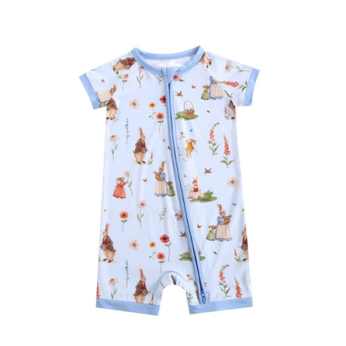 Don’t Worry, Be Hoppy ( Rabbit ) Short Sleeve Romper – Jammie Session