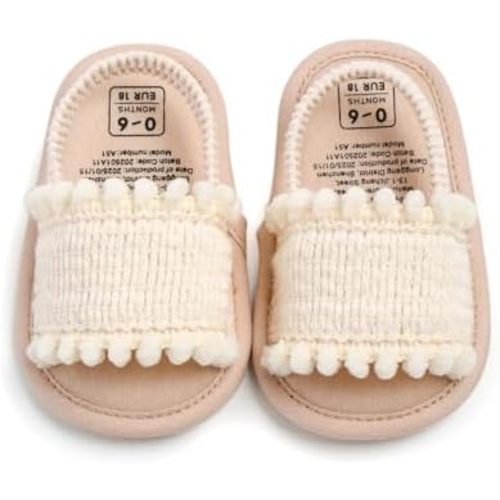 LAFEGEN Infant Baby Girls Summer Sandals Newborn Toddler First Walker Crib Dress Shoes (0-18Months)