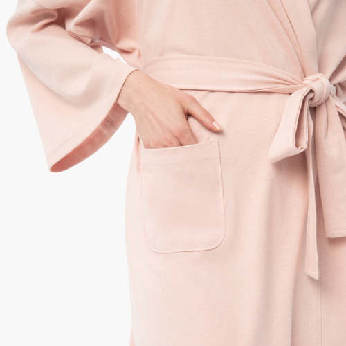 Organic Short Lounge Robe - Blush · Under The Canopy