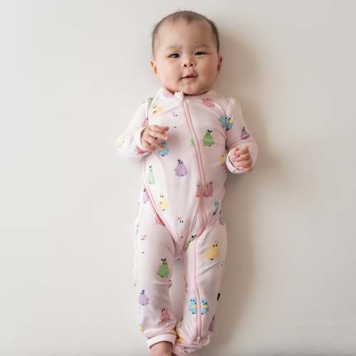 Zippered Romper in Pastel Ghost