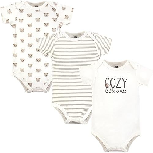Hudson Baby unisex-baby Cotton Bodysuits 3-pack