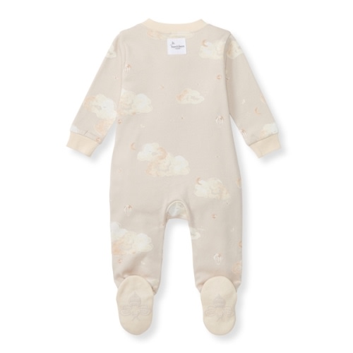 Good Night Sky Organic Cotton Sleep and Play - Limestone 0-3 months