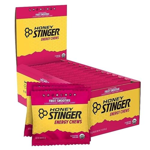 Honey Stinger Organic Fruit Smoothie Energy Chew, Gluten Free & Caffeine Free, for Exercise, Running and Performance, Sports Nutrition for Home & Gym, Pre and Mid Workout, 12 Pack, 21.6 Ounce