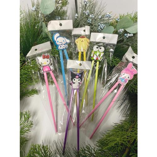 2D Kids training cartoon chopsticks- reusable chopsticks- decorative chopsticks-sanrio character-cinnamon roll- kuromi-melody-hello kitty