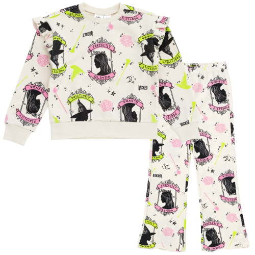Wicked Elphaba Glinda Fleece Pullover Sweatshirt and Ribbed Flare Leggings Outfit Set Toddler to Big Kid