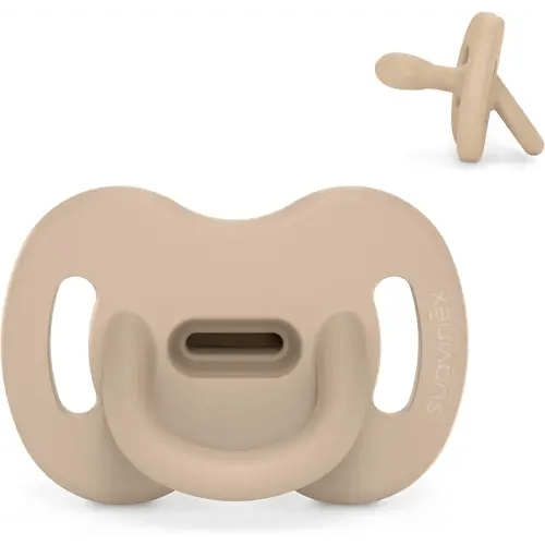 Color Essence SX PRO Silicone Baby Pacifier 1Pk, Made with 100% Soft Silicone, Baby Essentials Perfect for Breastfeeding Babies, Designed in Spain, 0-6 Mths, Irish Cream