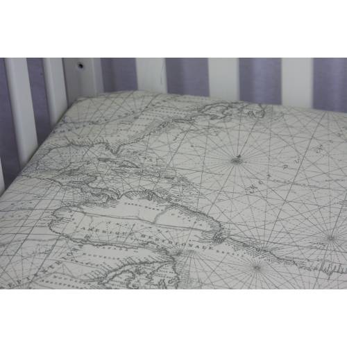 Fitted Crib Sheet / Mini Crib Sheet - Vintage Map - World Map