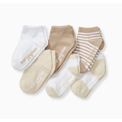 Solid & Stripes Organic Cotton Baby Ankle Socks 6 Pack - Oat – Burt's Bees Baby