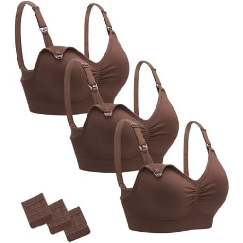 Stelle Nursing Bras Maternity Bra for Breastfeeding Pregnancy Wireless Bralette with Pads, Extenders & Clips