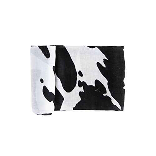 RED ROVR 100% Organic Cotton Muslin Swaddle | Newborn Receiving Blanket | Baby Wrap | Boy, Girl, Unisex | Soft, Lightweight, Breathable | Burping, Nursing, Swaddling | 44" x 44" | Moo Cow