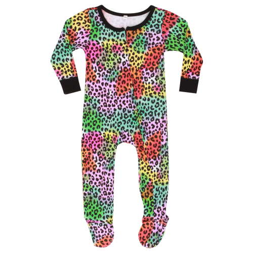Just Love Mommy and Me Pajamas Set (Tie Dye Leopard, Newborn 0-3 Months)