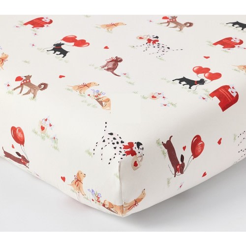 Puppy Love Organic Crib Fitted Sheet