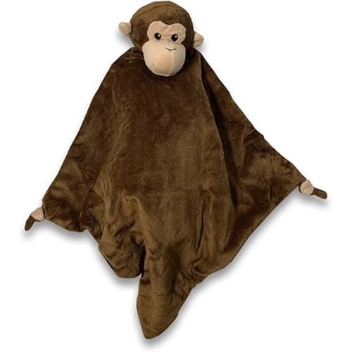 Monkey Security Blanket – Soft Fleece Baby Lovey Stuffed Animal for Newborn Baby Boy & Girl