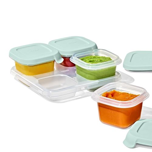OXO Tot Silicone Baby Blocks Food Storage Containers (4 oz) - Opal