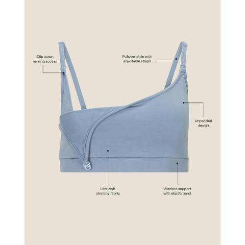 French Terry Maternity & Nursing Bralette | Grey Heather - Kindred Bravely