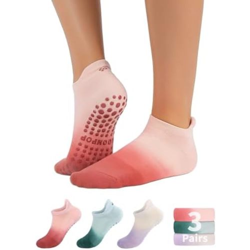 Pilates Grip Socks for Women – Non-Slip Grippy Yoga & Barre Socks, Cushioned Cozy Socks for Studio, Home & Gifts