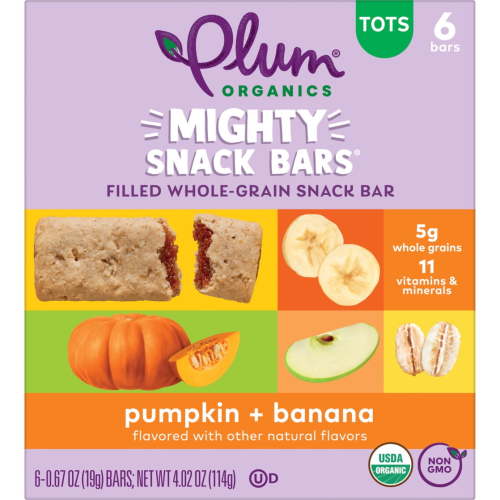 Plum Organics® Mighty Snack Bars® Filled Whole-Grain Snack Bar Pumpkin + Banana 6-Count Box/.67oz Bars
