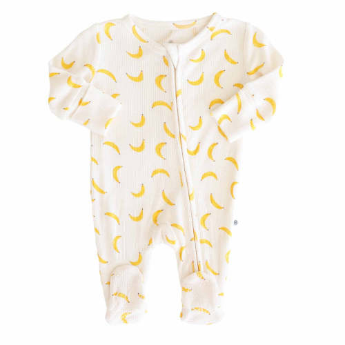 Go Bananas Bamboo Waffle Zipper Footie
