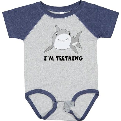 inktastic I'm Teething Cute Shark Baby Bodysuit