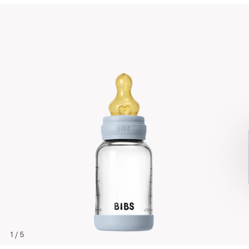BIBS Baby Glass Bottle Set 4oz Latex - Baby Blue | Anti-Colic – Bibsworld store US
