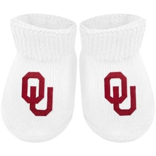Creative Knitwear College Baby Bootie Sock - Team Logo, Multiple Colors, for Boys & Girls (Newborn - 6 Months)