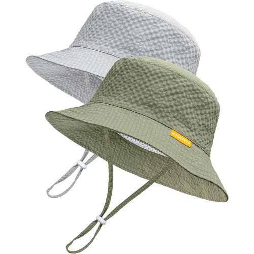 HONGTEYA Baby Sun Hat Toddler Boy Bucket Hat Kids Summer Beach Hat Wide Brim Sun Protection