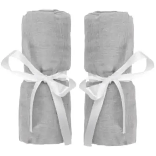 Newton Baby Fitted Sheets for Travel Crib & Play Yard Floor Pad (2-Pack) - Ultra-Breathable, Washable and Ultra-Soft, 100% Muslin Cotton, 34" x 48", Grey