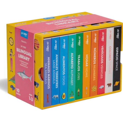 My First Bilingual Library: A Spanish-English Vocabulary Board Book Set of Colors, Numbers, Animals, ABCs, and More (Si Sabo Bilingual Books for Kids)