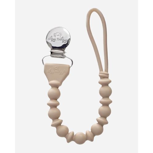 Itzy Ritzy Silicone Pacifier Clip, Binky Clip Holder for Babies (Toast)