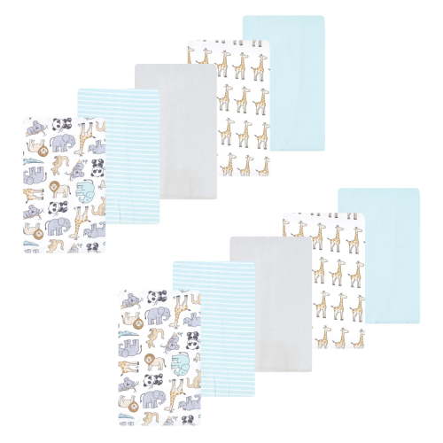 Luvable Friends Hudson Baby Flannel Burp Cloths 10pk, Kangaroo Pastel